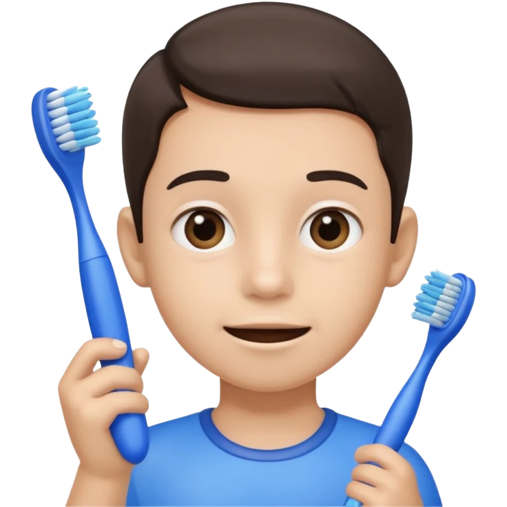 kid blue Toothbrush emoji