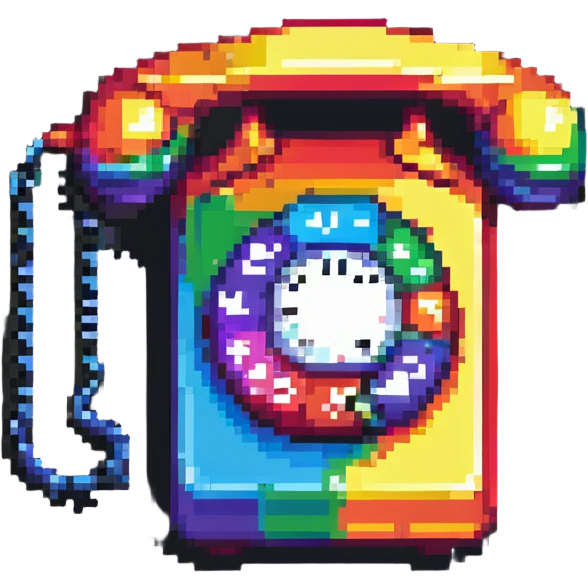 rainbow colored telephone emoji