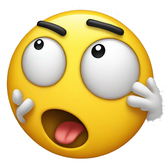 surprised yellow-faced emoji with mouth open and hands on head emoji