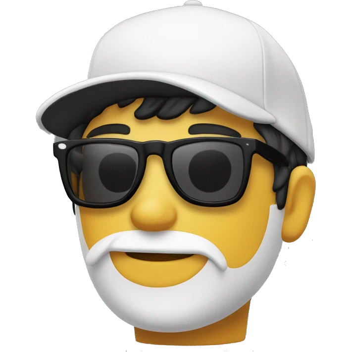Chico Blanc con pelo negro gorra gafas de sol y tenis en las manos  emoji