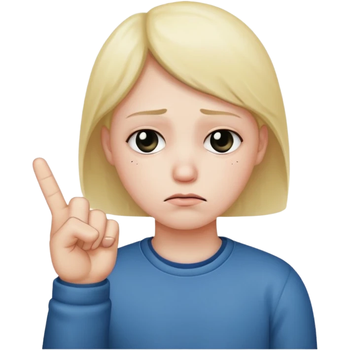 Sad face that’s doing the middle finger emoji