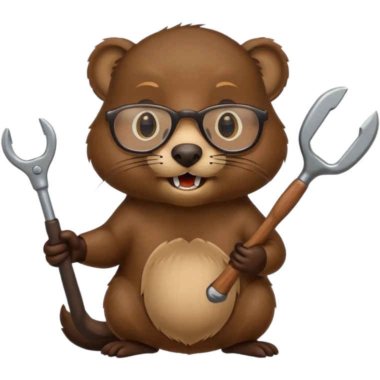 spectacled beaver with tools emoji