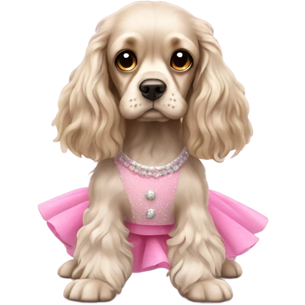 Cocker spaniel in a tutu emoji