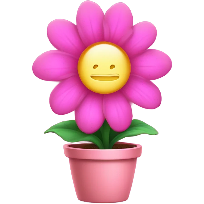 Pink pot with a magical flower  emoji