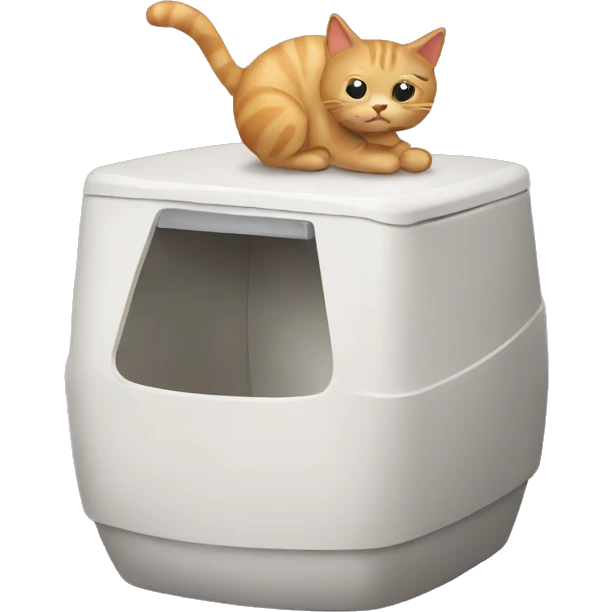 Cat pooping a litter box  emoji