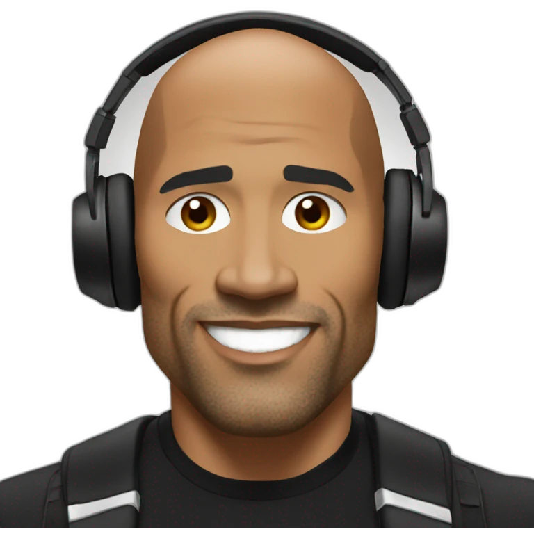 the rock as a DJ emoji