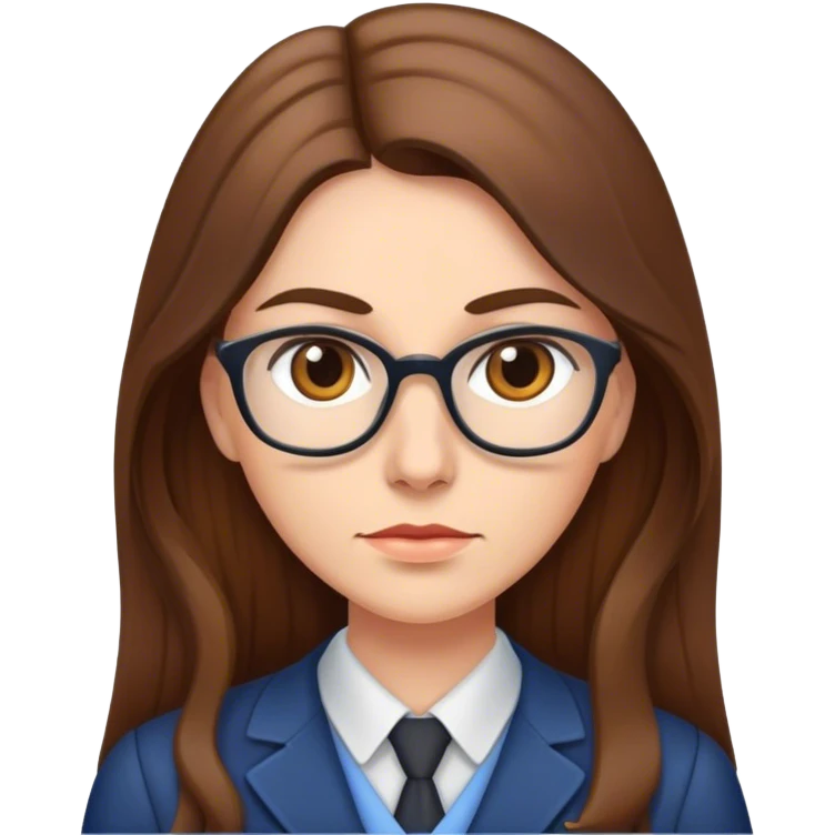 Strict female teacher with Long Brown hair emoji