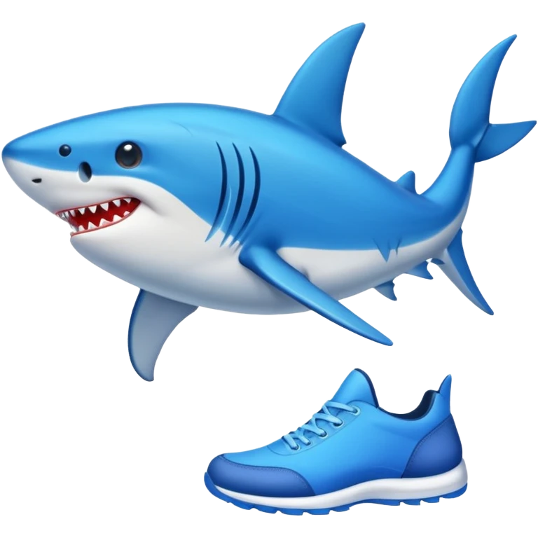 Tiburón con zapatos azules  emoji