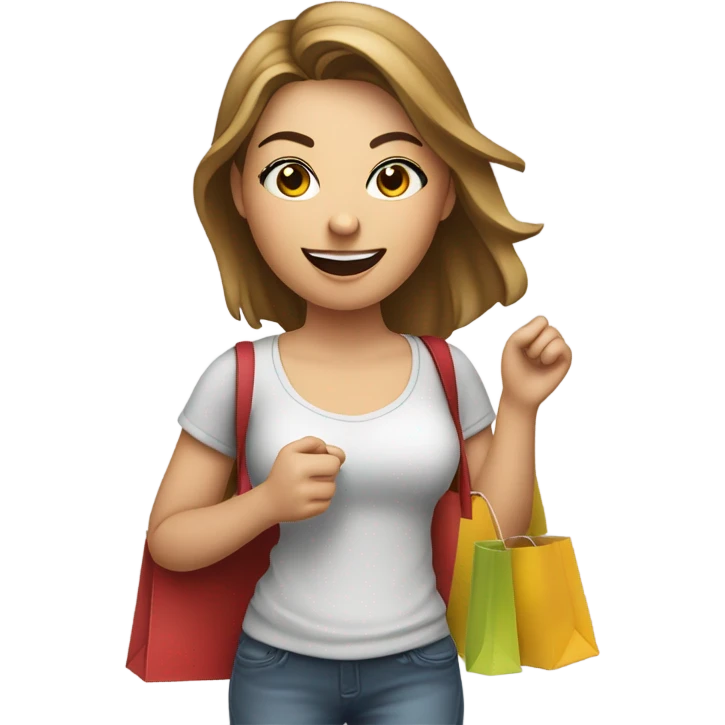 White girl shopaholic emoji