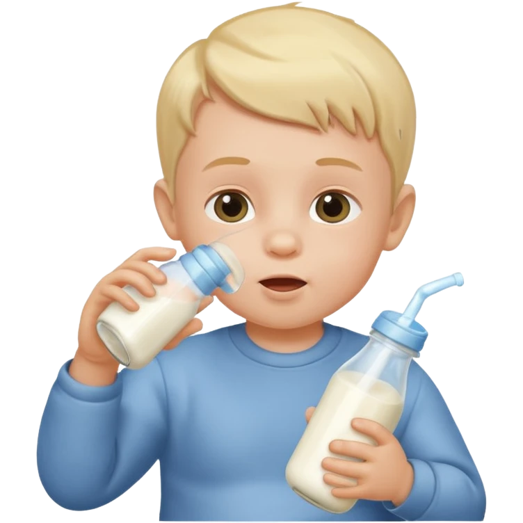 Baby boy and bottle milk emoji