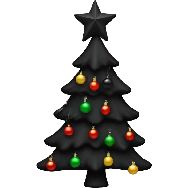 Black Xmas tree with black ornaments emoji