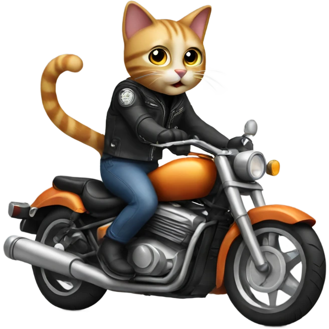 Cat on motorcycle  emoji