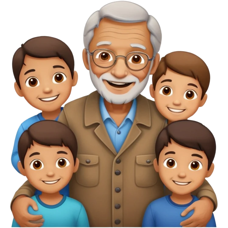 Old man with kids emoji