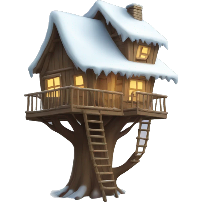 Treehouse in winter  emoji