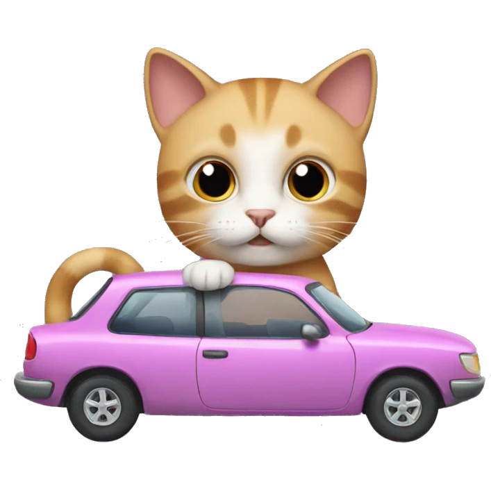 Cat with a car emoji