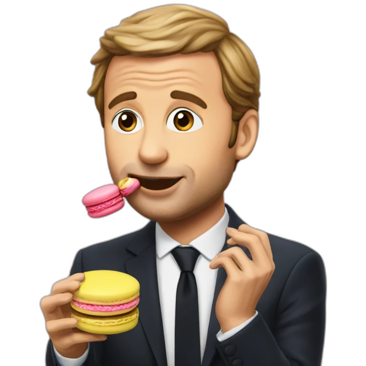 Macron eating macaron emoji