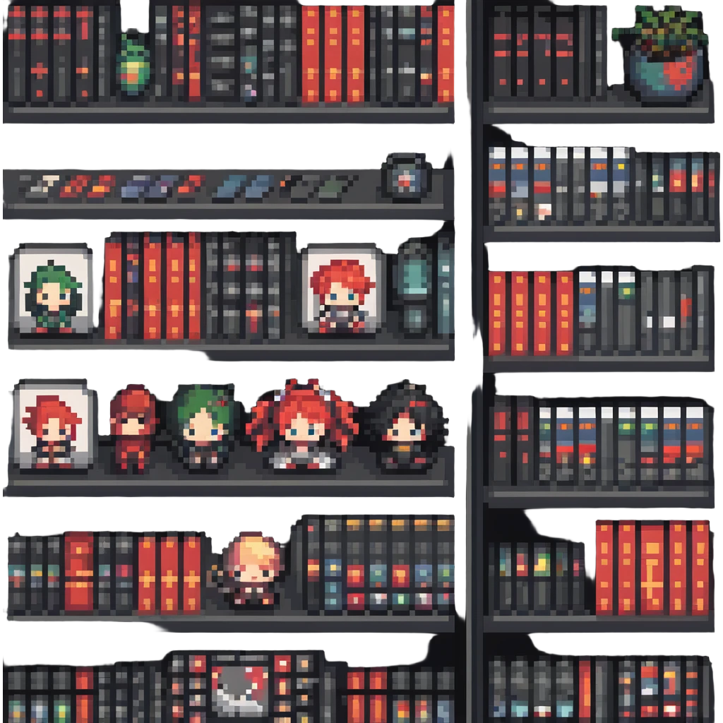 manga collection on shelf emoji
