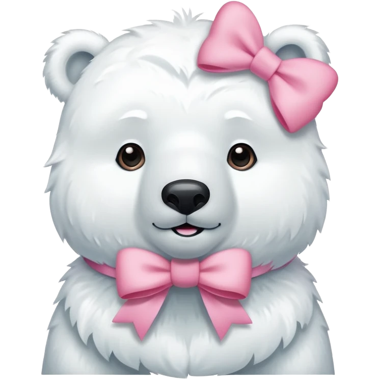 Polar bear pink bow emoji