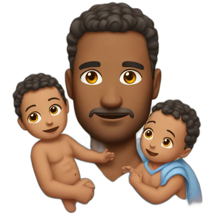 dad with babies but it is too cold emoji