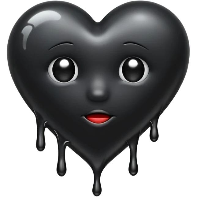 Black heart melt emoji