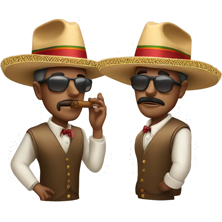 a man with sombrero smokin a cigar emoji