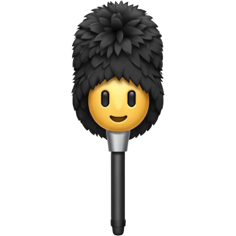 boom fluffy microphone with stick emoji