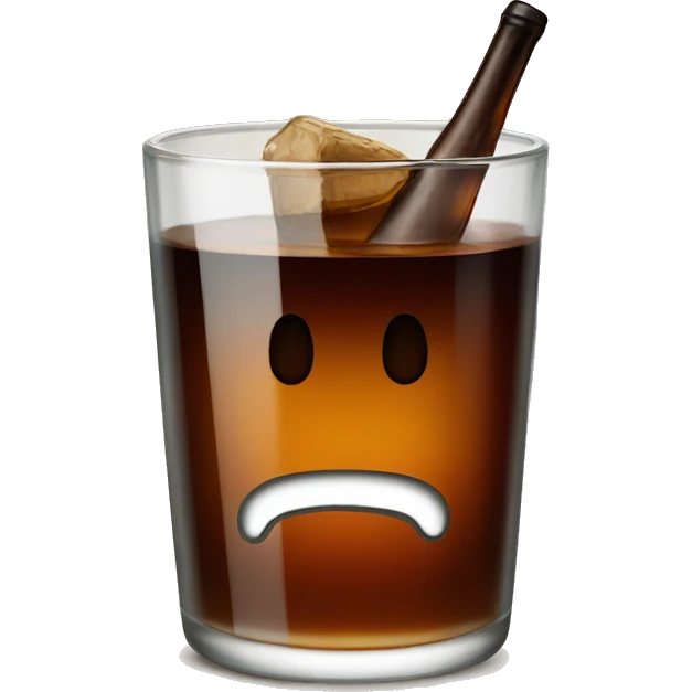 Glass with fernet con coca emoji