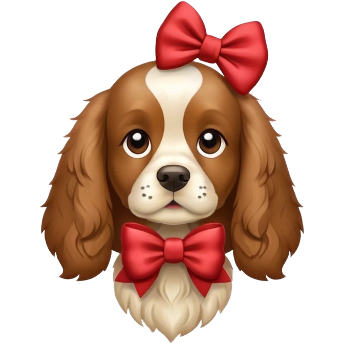 Cocker spaniel with a bow emoji