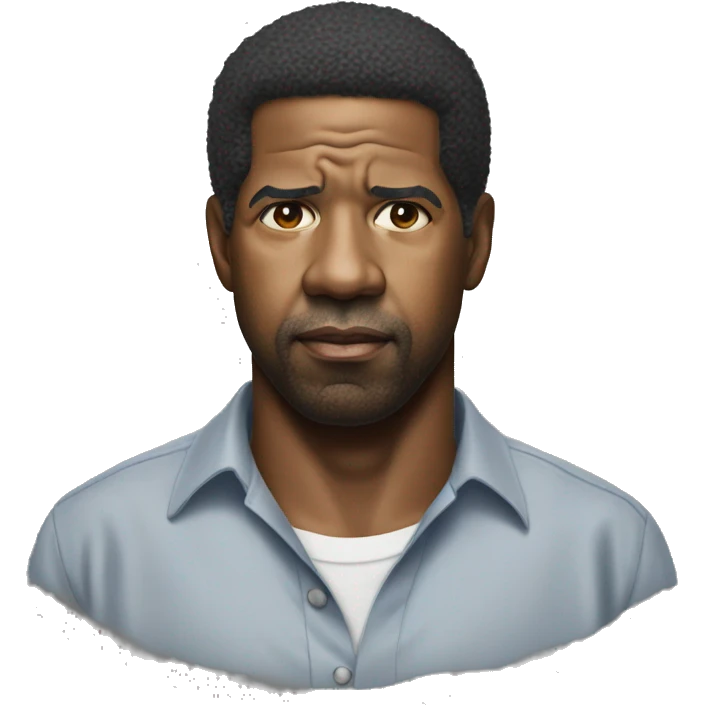 hyper realistic denzel washington wearing shirt emoji