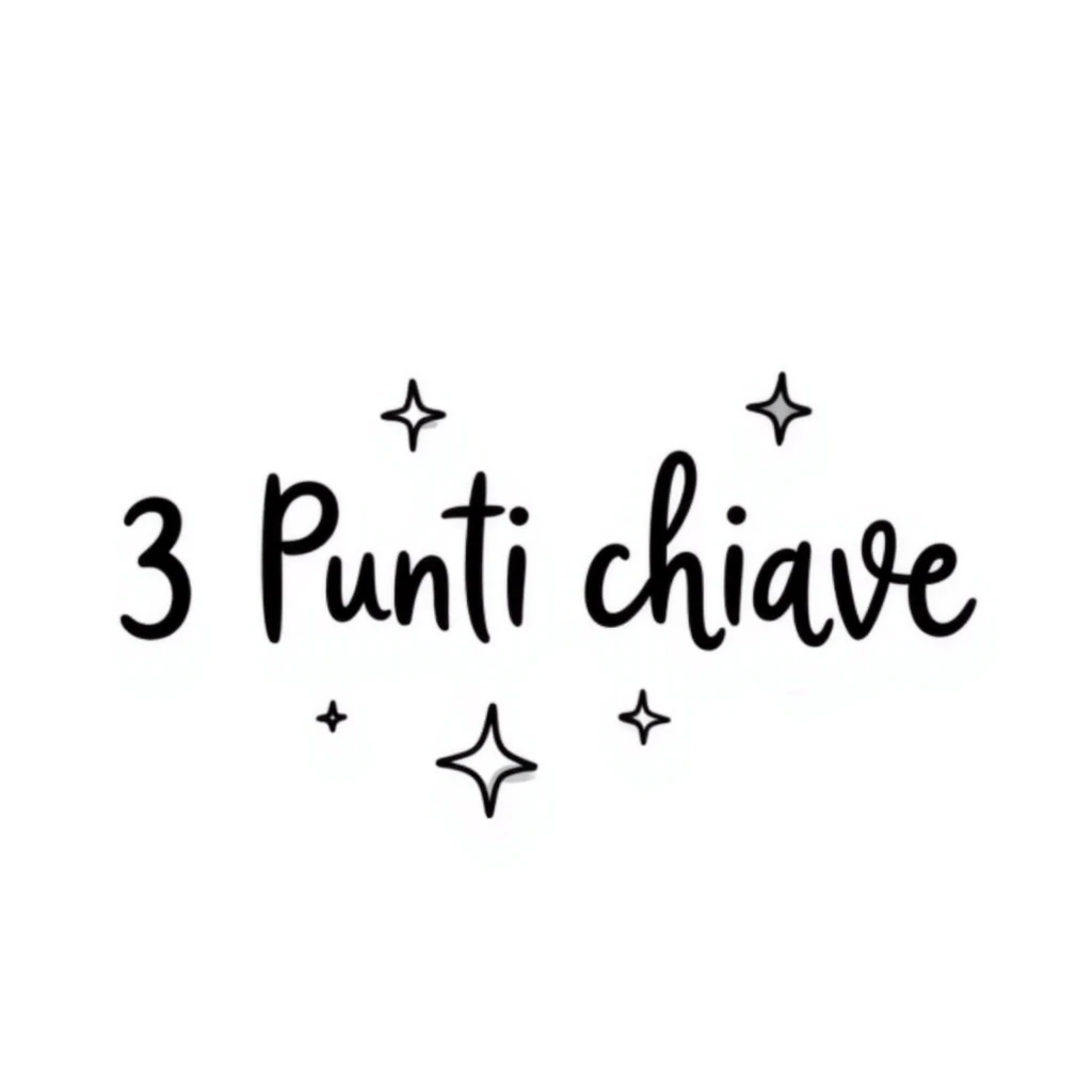 text '3 Punti chiave' in calligraphic font, minimal icon of a star, harmonious colors, creative and clean composition emoji