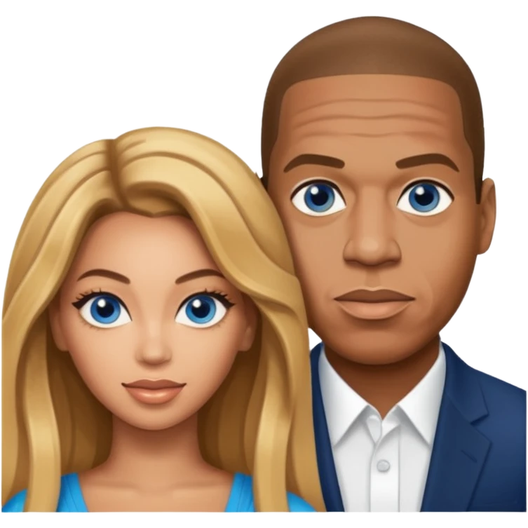 Beyonce and jay z but in light skinned and blue eyes emoji