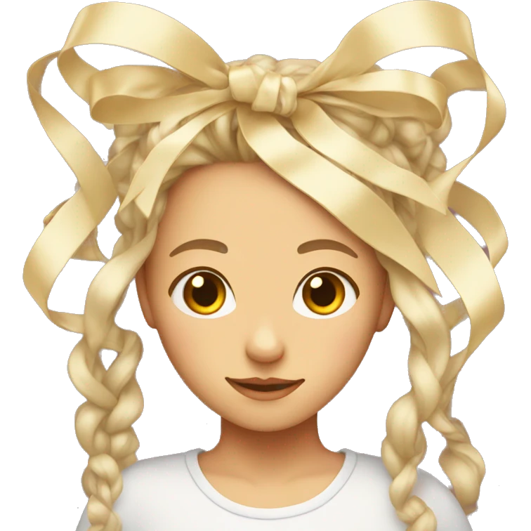 Light girl with ribbons in her hair  emoji