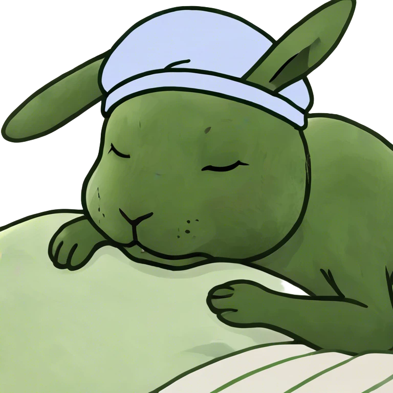 Rabbit sleeping in a bed with Zs near its face  emoji