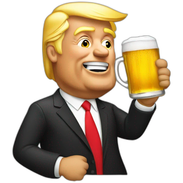 Trump drinking a beer emoji