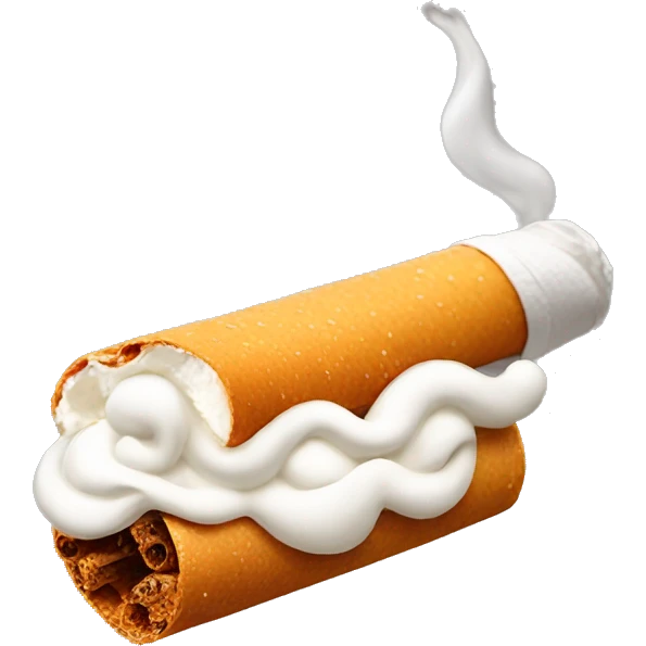 Cigarette with whipped cream emoji