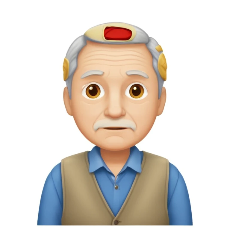 an older man wearing clothes that are too small for him emoji