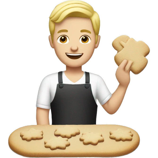 Blonde man making Christmas cookies emoji