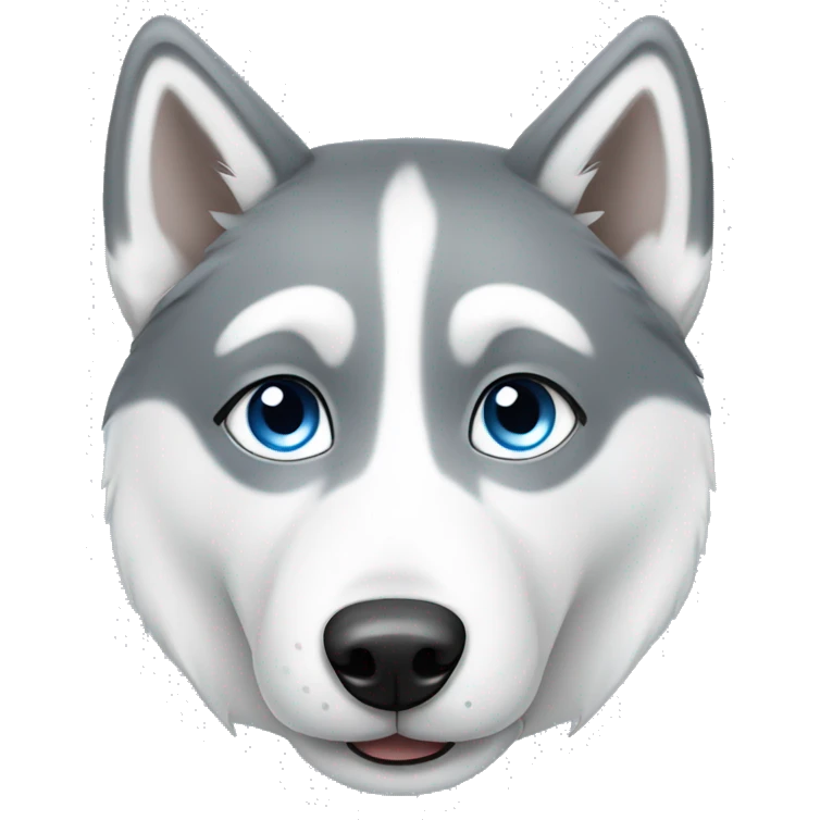 white and grey husky with blue eyes  emoji