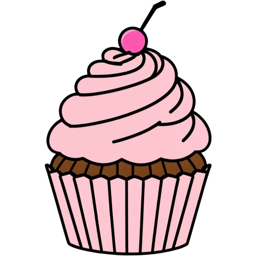 cupcake with pink icing emoji