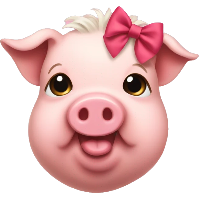 Pig with hair bow  emoji