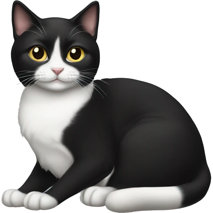 Female Tuxedo cat  emoji