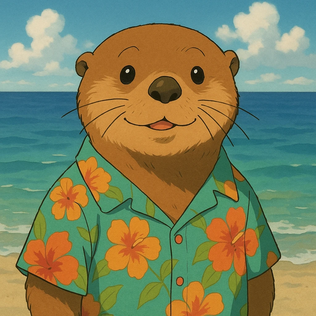 Sea otter wearing a Hawaiian shirt  emoji