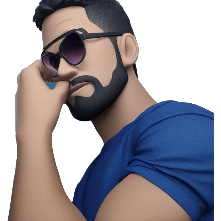 muscular man in sunglasses emoji