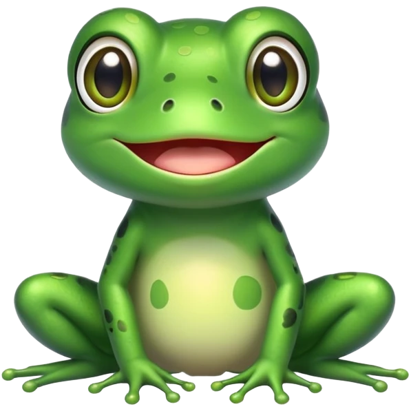 anime style kawaii frog with large expressive eyes emoji