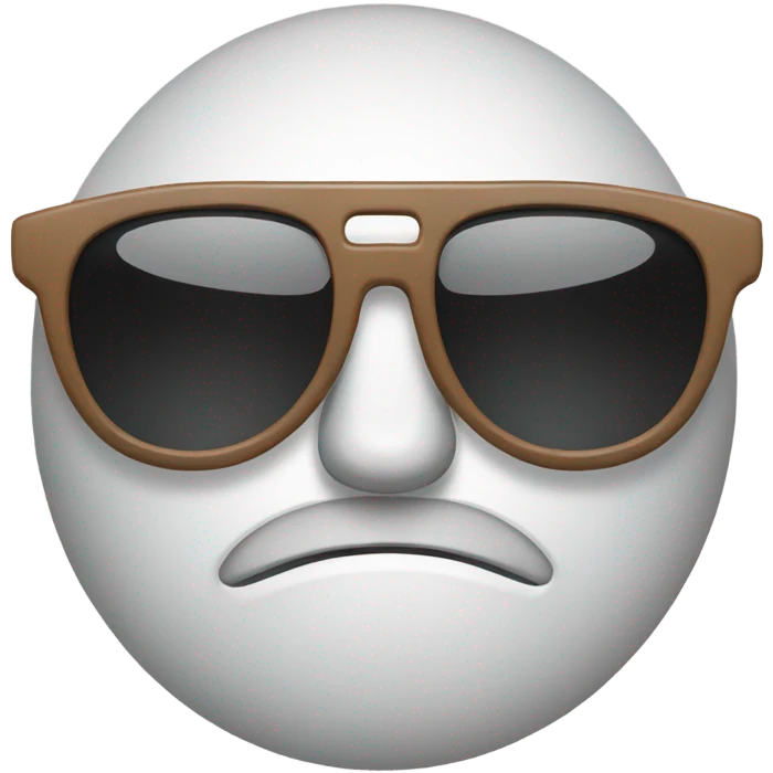Sunglasses with frowny face emoji