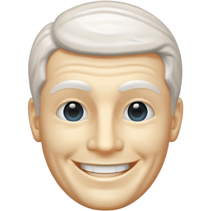 Marble style statue of man head happy full white emoji
