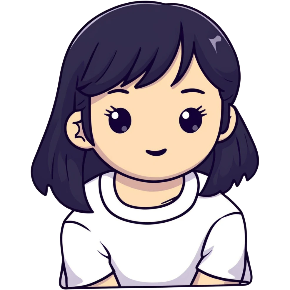 Jennie from BLACKPINK K-pop idol with black hair emoji