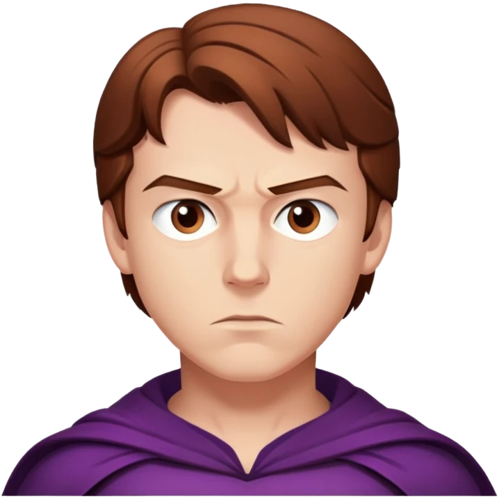 Young Erik Lehnsherr with brown hair, serious expression, before becoming Magneto emoji