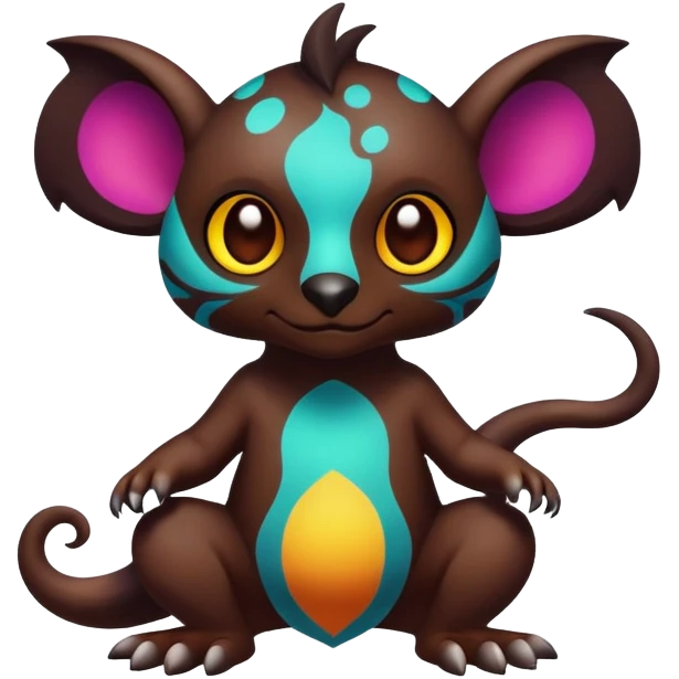 colorful dark Fakémon-creature with random markings emoji