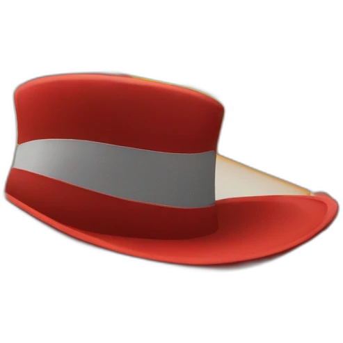 Red top hat with yellow line emoji